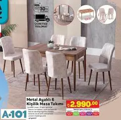 METAL AYAKLI 6 KİŞİLİK MASA TAKIMI METAL AYAKLI 6 KİŞİLİK MASA TAKIMI